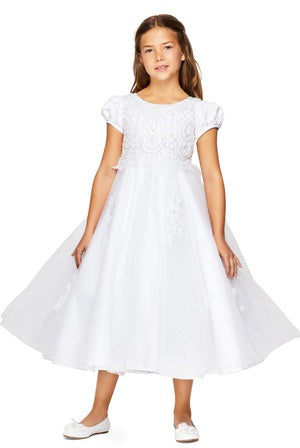 Beautiful communion dress adorned with 3D flower 2011 by cinderella couture