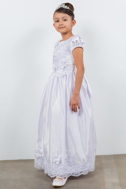 Beautiful communion dress with beads and laces 2911 by cinderella counture