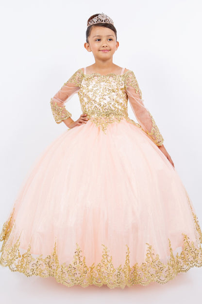 off shoulder glitter tulle decorated with gold coil lace 8059 by cinderelle counture