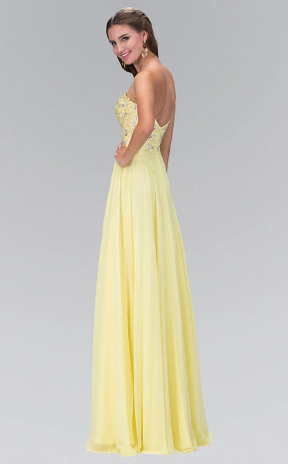 Strapless Chiffon Long Dress with Sweetheart Neckline GL2049 by Elizabeth K (GLS COLLECTIVE)