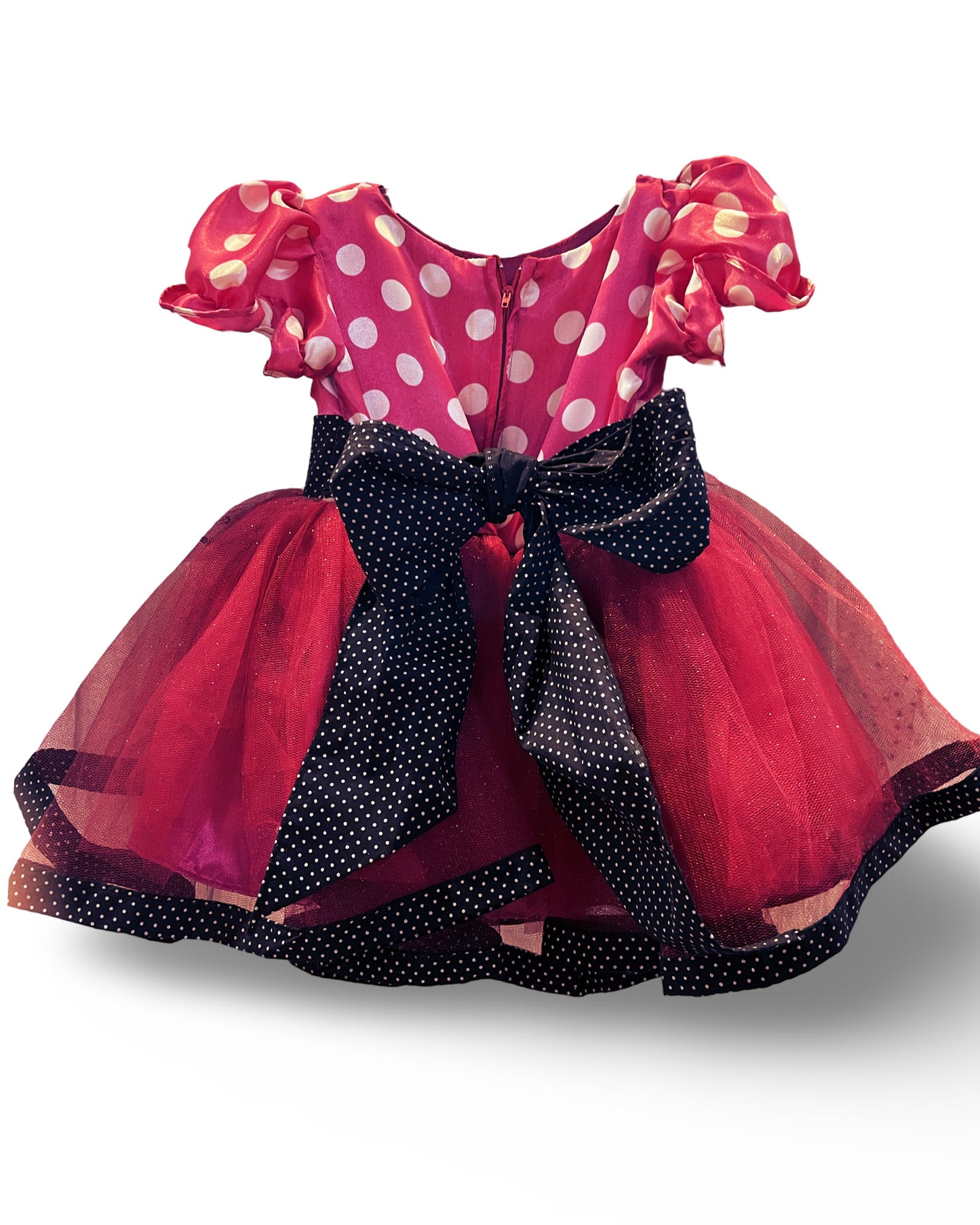 Inspired polka dot dress up for girls is made of glitter tulle and is perfect for a party theme or a magical vacation. AM001 BY Creaciones Lily