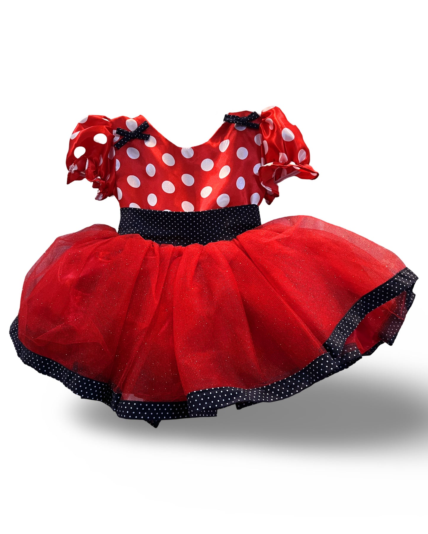 Inspired polka dot dress up for girls is made of glitter tulle and is perfect for a party theme or a magical vacation. AM001 BY Creaciones Lily