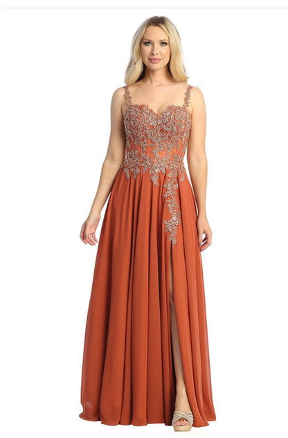 Beautiful chiffon dress perfect for your event with a touch of gems. 7766 by Let’s corp.