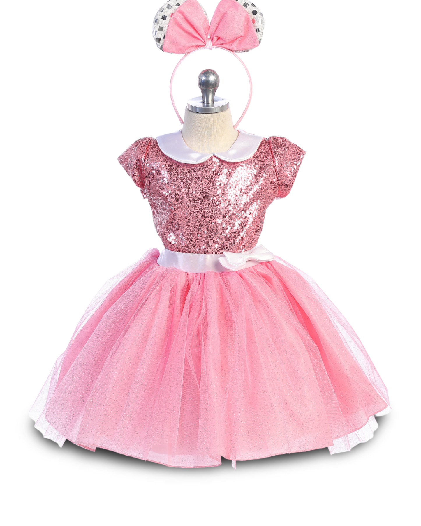 382 BY Little KERY inspired by Minnie Mouse dress up for girls includes headband is made of tulle and sequin perfect for a party theme or a magical vacation.