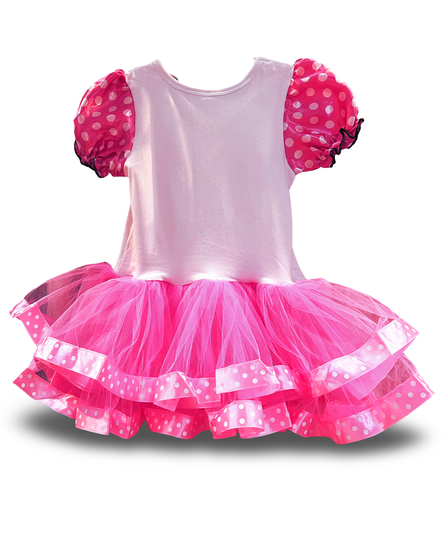 Minnie Tutu by Little Kery a beautiful tutu for girls is made of &nbsp;tulle a-poke dot satin and lights is perfect for a birthday pictures, afternoon or a magical vacation, inspiration of Minnie Mouse