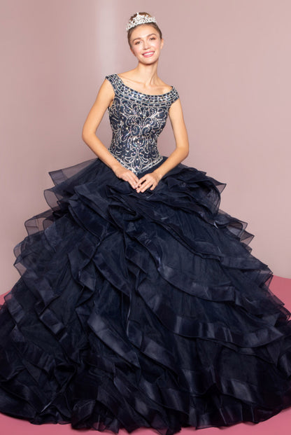 Jewel Embellished Bodice Tulle Quinceanera Dress. Gl1600 GLS by Elizabeth K