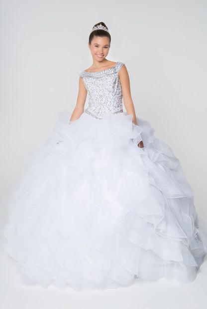 Jewel Embellished Bodice Tulle Quinceanera Dress. Gl1600 GLS by Elizabeth K