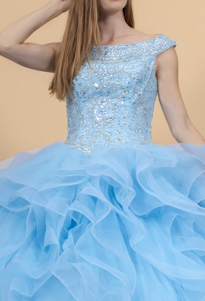 Jewel Embellished Bodice Tulle Quinceanera Dress. Gl1600 GLS by Elizabeth K