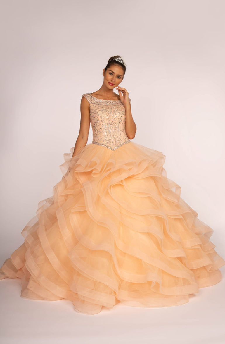 Jewel Embellished Bodice Tulle Quinceanera Dress. Gl1600 GLS by Elizabeth K