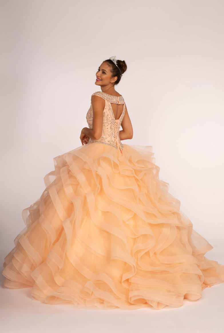 Jewel Embellished Bodice Tulle Quinceanera Dress. Gl1600 GLS by Elizabeth K