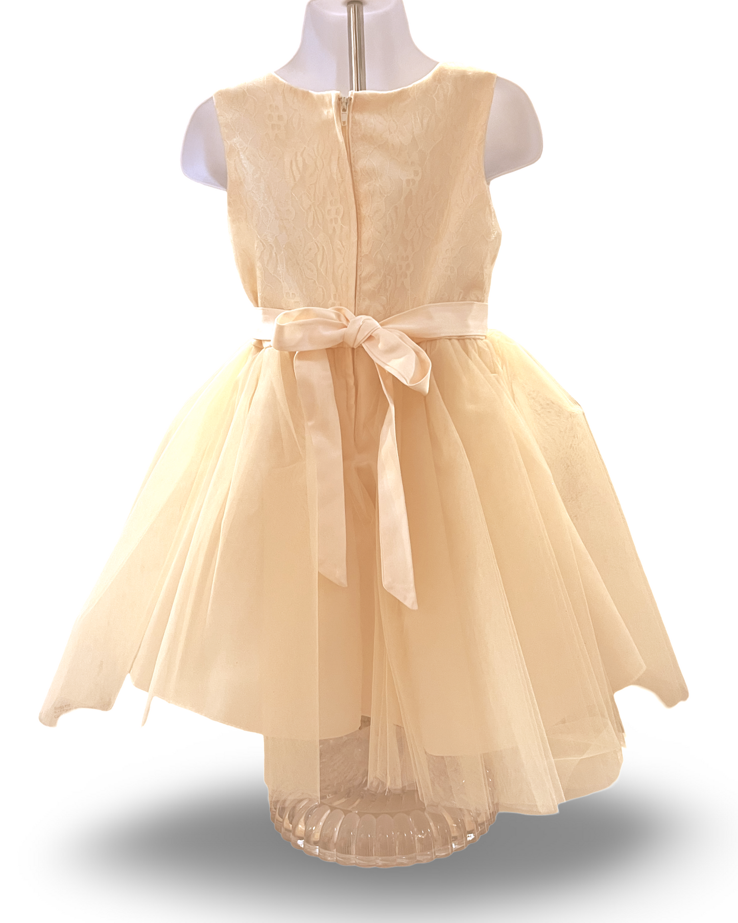 Super cute flower lace adorned with 3D flowers baby tulle dress. 6221 BY JOY KIDS