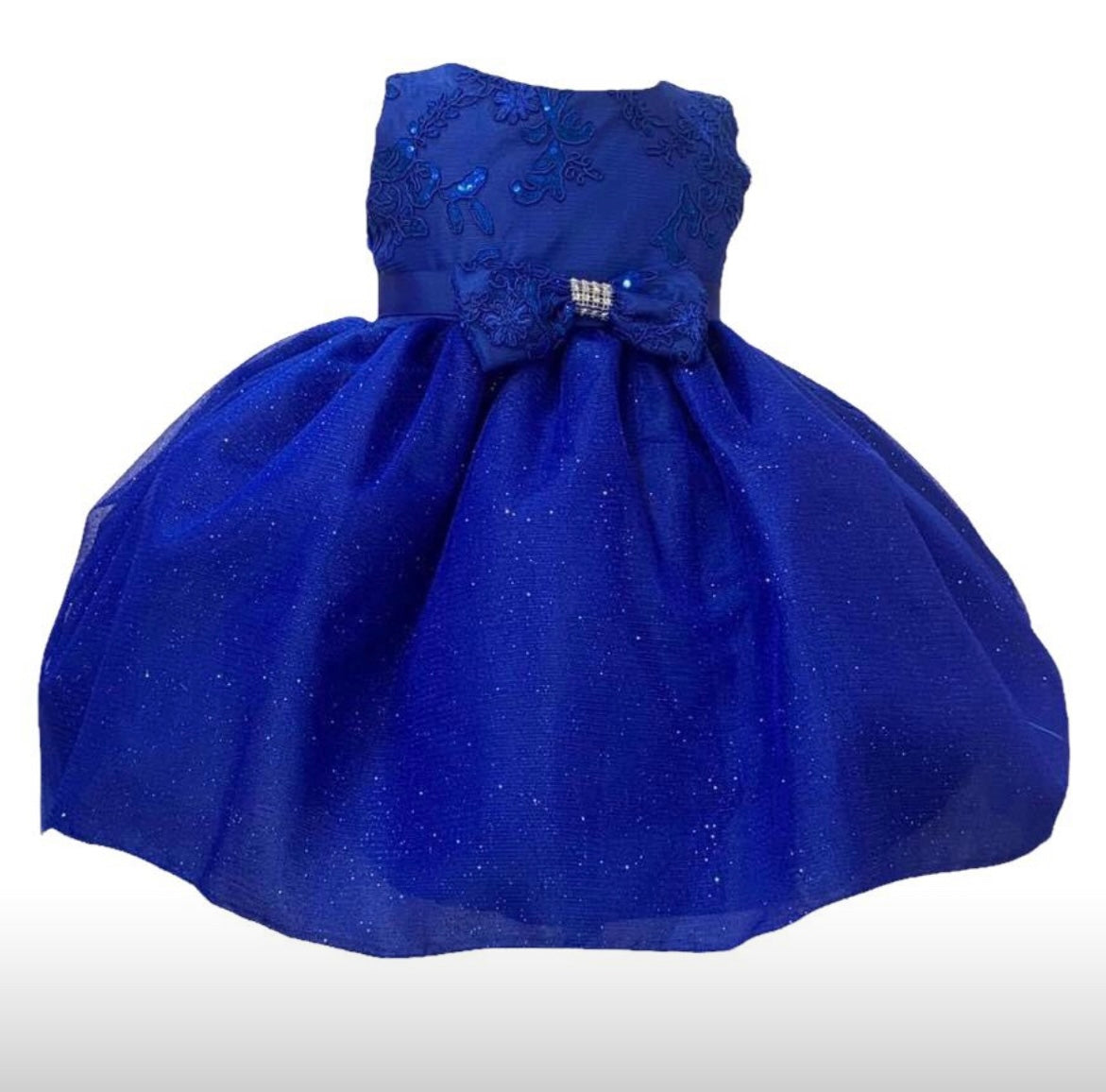 Super cute glitter Tulle dress adorned with 3D bow detachable. Sofia BY Barbie