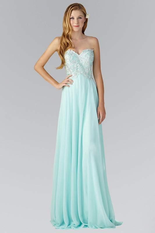 Strapless Chiffon Long Dress with Sweetheart Neckline GL2049 by Elizabeth K (GLS COLLECTIVE)