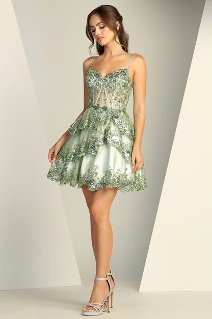 Short Beautiful Sweetheart Neckline for Damas, Homecoming, and More Occasions. 1056 by ADORA DESIGN