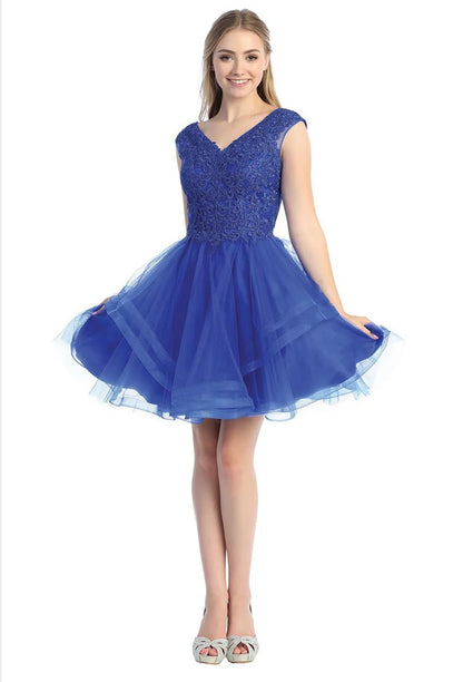 Short Beautiful Tulle, V-Neckline for Damas, and Homecoming. 6259-L by LETS.