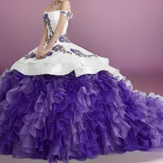 Beautiful Quinceañera Charro dress big bow detachable 3D flowers BZ03 by Zandy's Boutique