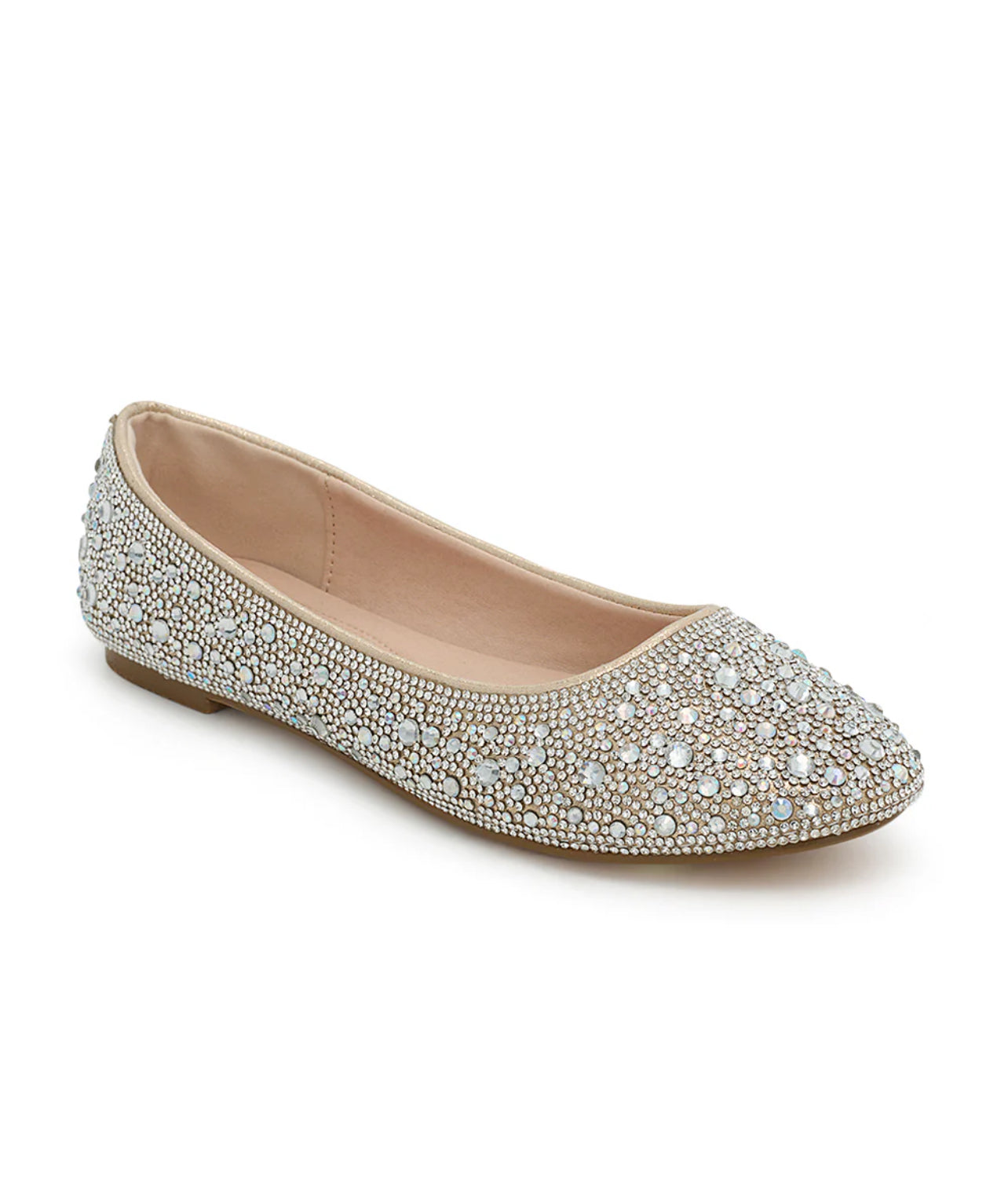 Closed Toe Flats, Shimmer material, cushioned insole BABA-102 BY DE BLOSSOM