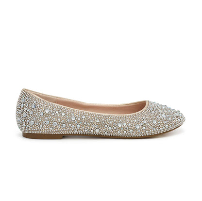 Closed Toe Flats, Shimmer material, cushioned insole BABA-102 BY DE BLOSSOM