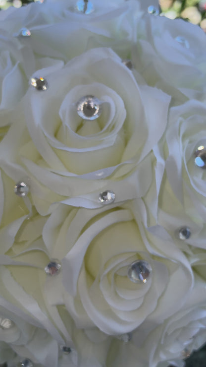 Ivory with Silver Diamonds Bouquet. IVY021 by MARINA’S CRAFT.